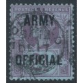 GREAT BRITAIN - 1896 2½d purple on blue QV, o/p ARMY OFFICIAL, used – SG # O44