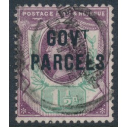 GREAT BRITAIN - 1887 1½d dull purple/green QV, o/p GOVT PARCELS, used – SG # O65
