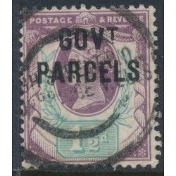 GREAT BRITAIN - 1887 1½d dull purple/green QV, o/p GOVT PARCELS, used – SG # O65 GREAT BRITAIN - 1887 1½d dull purple/green QV, o/p GOVT PARCELS, used – SG # O65