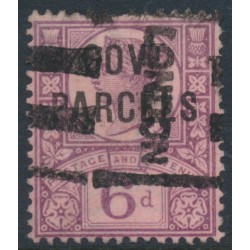GREAT BRITAIN - 1887 6d purple/rose-red QV o/p GOVT PARCELS, used – SG # O66