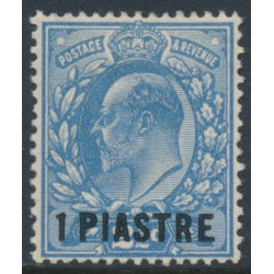GREAT BRITAIN - 1911 1pi on 2½d blue KEVII, for use in The Levant, MH – SG # 27a