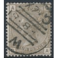 GREAT BRITAIN - 1880 4d grey-brown QV, Imperial Crown watermark, plate 17, used – SG # 160