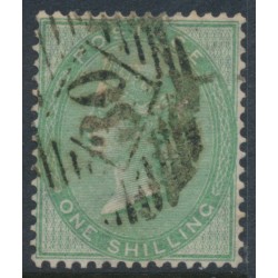 GREAT BRITAIN - 1856 1/- green QV, Emblems watermark, used – SG # 72