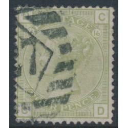 GREAT BRITAIN - 1877 4d sage-green QV, Garter watermark, plate 16, used – SG # 153