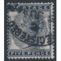 GREAT BRITAIN - 1881 5d indigo QV, imperial crown watermark, used – SG # 169