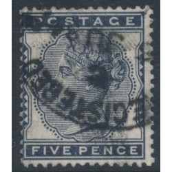 GREAT BRITAIN - 1881 5d indigo QV, imperial crown watermark, used – SG # 169