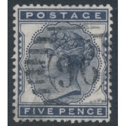 GREAT BRITAIN - 1881 5d indigo QV, imperial crown watermark, used – SG # 169