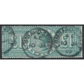 GREAT BRITAIN - 1891 £1 green QV, crowns watermark, used – SG # 212