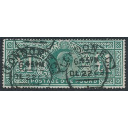 GREAT BRITAIN - 1902 £1 deep dull blue-green KEVII definitive, used – SG # 266