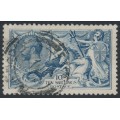GREAT BRITAIN - 1919 10/- dull grey-blue Sea Horses (Bradbury, Wilkinson), used – SG # 417