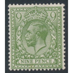 GREAT BRITAIN - 1922 9d olive-green KGV, Simple Cypher watermark, MH – SG # 393a
