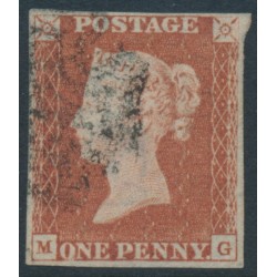 GREAT BRITAIN - 1841 1d red-brown QV, plate 9, check letters MG, used – SG # 7