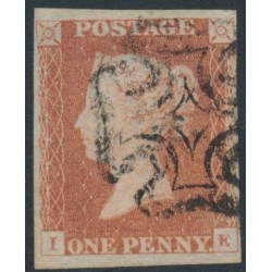GREAT BRITAIN - 1842 1d red-brown QV, plate 24, check letters IE, used – SG # 8