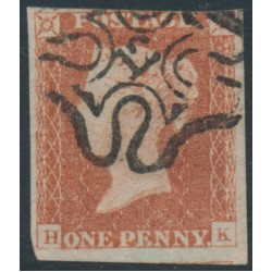 GREAT BRITAIN - 1843 1d red-brown QV, plate 32, '12' Maltese Cross cancel – SG # 8ul