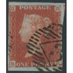 GREAT BRITAIN - 1845 1d red-brown QV, plate 60, check letters RH, used – SG # 8