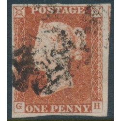GREAT BRITAIN - 1842 1d red-brown QV, plate 23, check letters GH, used – SG # 8