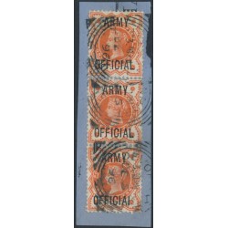 GREAT BRITAIN - 1896 ½d orange QV, o/p ARMY OFFICIAL, with variety, used – SG # O41a