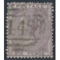 GREAT BRITAIN - 1856 6d lilac QV, Emblems watermark, used – SG # 68