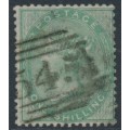 GREAT BRITAIN - 1856 1/- green QV, Emblems watermark, used – SG # 72