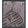 GREAT BRITAIN - 1862 6d deep lilac QV, Garter watermark, plate 3, used – SG # 83