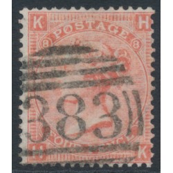 GREAT BRITAIN - 1865 4d vermilion QV, Garter watermark, plate 8, used – SG # 94
