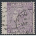 GREAT BRITAIN - 1865 6d lilac QV, Emblems watermark, plate 5, used – SG # 97
