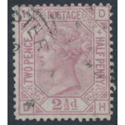 GREAT BRITAIN - 1876 2½d rosy mauve QV, Orb watermark, plate 4, used – SG # 141