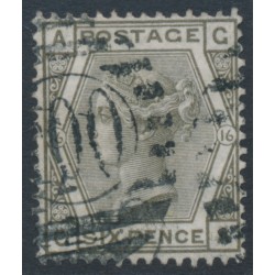 GREAT BRITAIN - 1878 6d grey QV, Spray of Rose watermark, plate 16, used – SG # 147
