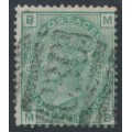 GREAT BRITAIN - 1875 1/- green QV, Spray of Rose, C30 Chile cancel – SG # 150 / Z84