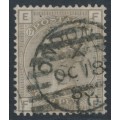 GREAT BRITAIN - 1880 4d grey-brown QV, Garter watermark, plate 17, used – SG # 154
