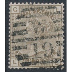GREAT BRITAIN - 1880 4d grey-brown QV, Crown watermark, plate 17, used – SG # 160
