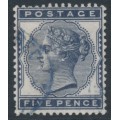 GREAT BRITAIN - 1881 5d indigo QV, imperial crown watermark, used – SG # 169