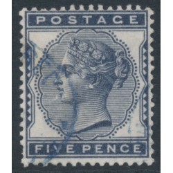 GREAT BRITAIN - 1881 5d indigo QV, imperial crown watermark, used – SG # 169