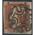 GREAT BRITAIN - 1841 1d red-brown QV, plate 8, check letters JD, used – SG # 7