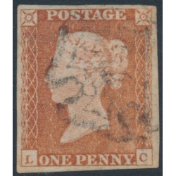 GREAT BRITAIN - 1841 1d red-brown QV, plate 12, check letters LC, used – SG # 8