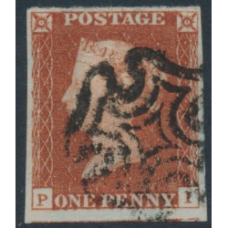 GREAT BRITAIN - 1841 1d red-brown QV, plate 12, check letters PI, used – SG # 8