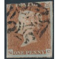 GREAT BRITAIN - 1841 1d red-brown QV, plate 15, check letters QC, used – SG # 8
