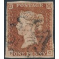 GREAT BRITAIN - 1841 1d red-brown QV, plate 17, check letters BC, used – SG # 8