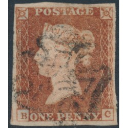 GREAT BRITAIN - 1841 1d red-brown QV, plate 17, check letters BC, used – SG # 8
