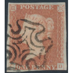GREAT BRITAIN - 1841 1d red-brown QV, plate 17, check letters CD, used – SG # 8
