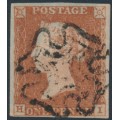 GREAT BRITAIN - 1841 1d red-brown QV, plate 19, check letters HI, used – SG # 8