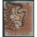 GREAT BRITAIN - 1841 1d red-brown QV, plate 21, check letters BF, used – SG # 8