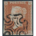 GREAT BRITAIN - 1842 1d red-brown QV, plate 23, check letters RH, used – SG # 8