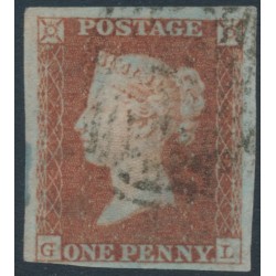 GREAT BRITAIN - 1849 1d red-brown QV, plate 98, check letters GL, used – SG # 8