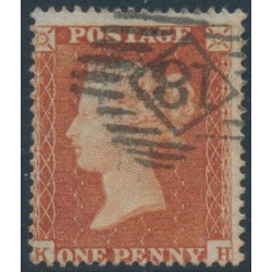 GREAT BRITAIN - 1854 1d red-brown QV, plate 192, check letters KH, used – SG # 17 (C1)