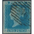 GREAT BRITAIN - 1841 2d pale blue QV, imperf., plate 3, check letters EA, used – SG # 13
