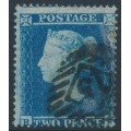 GREAT BRITAIN - 1854 2d blue QV, perf. 16, plate 4, check letters RF, used – SG # 19 (F1)
