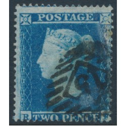 GREAT BRITAIN - 1854 2d blue QV, perf. 16, plate 4, check letters RF, used – SG # 19 (F1)