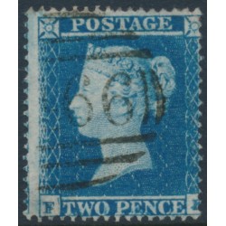 GREAT BRITAIN - 1854 2d blue QV, perf. 16, plate 4, check letters FE, used – SG # 19 (F1)