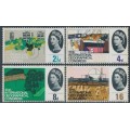 GREAT BRITAIN - 1964 Geographical Congress, phosphor set of 4, MNH – SG # 651p-654p